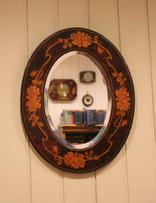SMALL OVAL BEECH WOOD WALL MIRROR - ADDITIONAL PHOTO 4