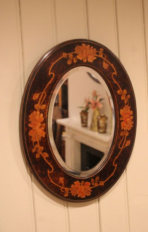 SMALL OVAL BEECH WOOD WALL MIRROR - ADDITIONAL PHOTO 5