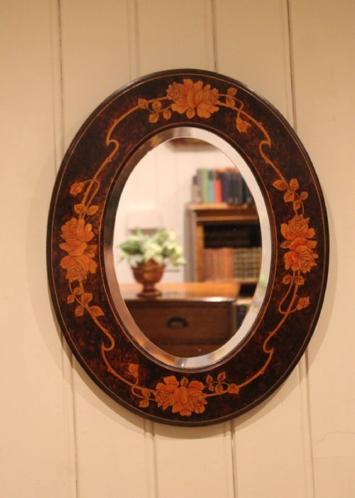 SMALL OVAL BEECH WOOD WALL MIRROR - ADDITIONAL PHOTO 7
