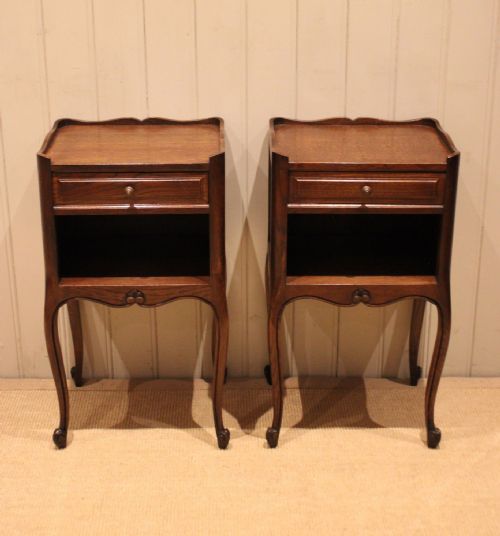 fig 1. Pair Of French Oak Bedside Cabinets