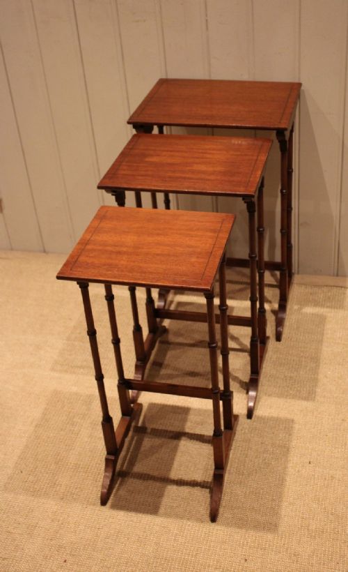fig 1. Edwardian Mahogany Nest Of Three Tables