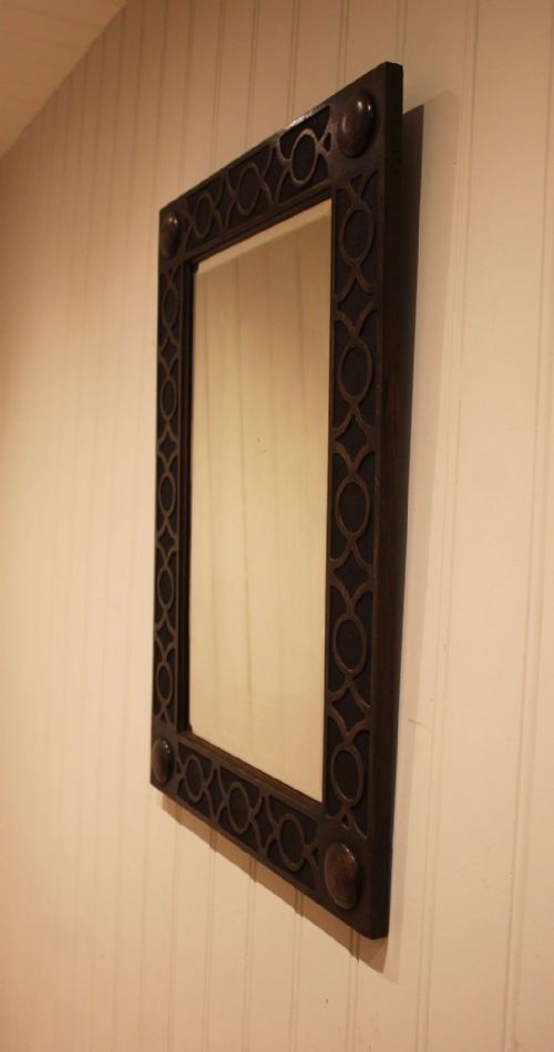 EDWARDIAN OAK WALL MIRROR - ADDITIONAL PHOTO 5