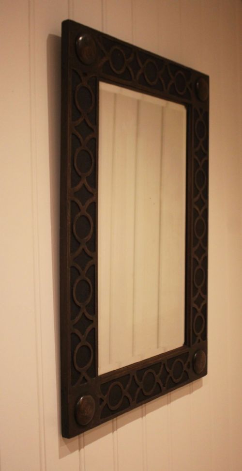 EDWARDIAN OAK WALL MIRROR - ADDITIONAL PHOTO 9