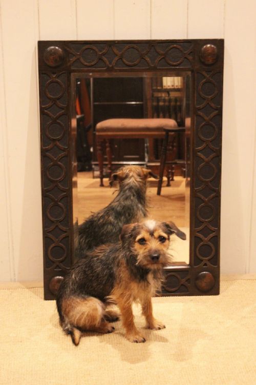 EDWARDIAN OAK WALL MIRROR - ADDITIONAL PHOTO 10