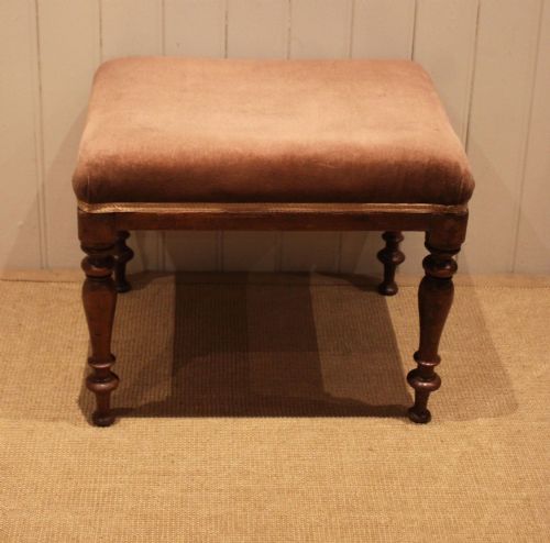 MAHOGANY UPHOLSTERED STOOL - ADDITIONAL PHOTO 1