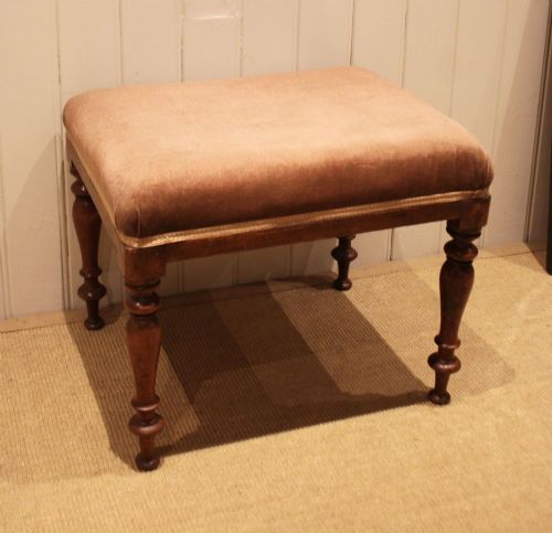MAHOGANY UPHOLSTERED STOOL - ADDITIONAL PHOTO 2