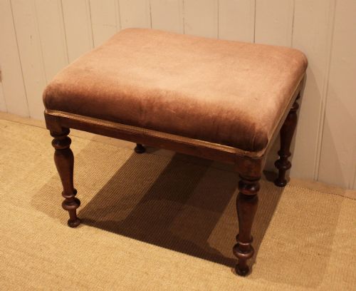MAHOGANY UPHOLSTERED STOOL - ADDITIONAL PHOTO 3