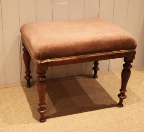 MAHOGANY UPHOLSTERED STOOL - ADDITIONAL PHOTO 5