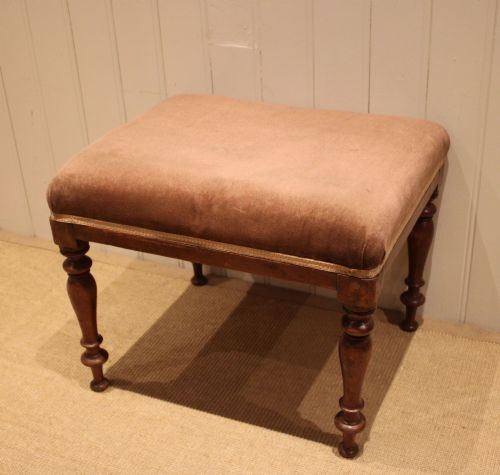 MAHOGANY UPHOLSTERED STOOL - ADDITIONAL PHOTO 6