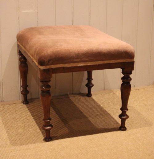 MAHOGANY UPHOLSTERED STOOL - ADDITIONAL PHOTO 9
