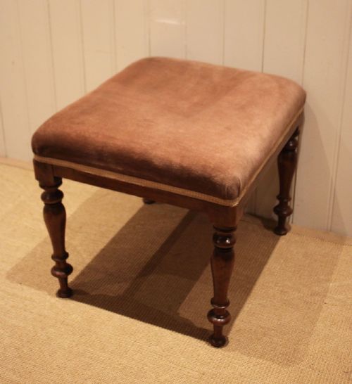 MAHOGANY UPHOLSTERED STOOL - ADDITIONAL PHOTO 10