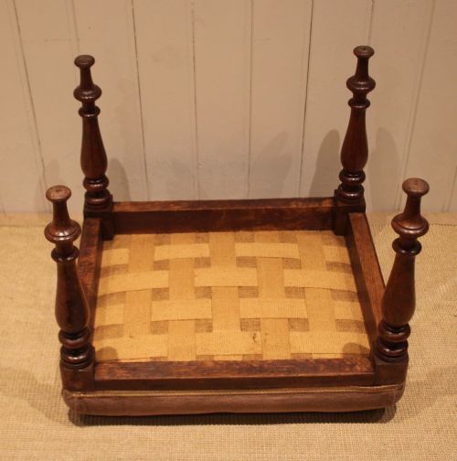 MAHOGANY UPHOLSTERED STOOL - ADDITIONAL PHOTO 11
