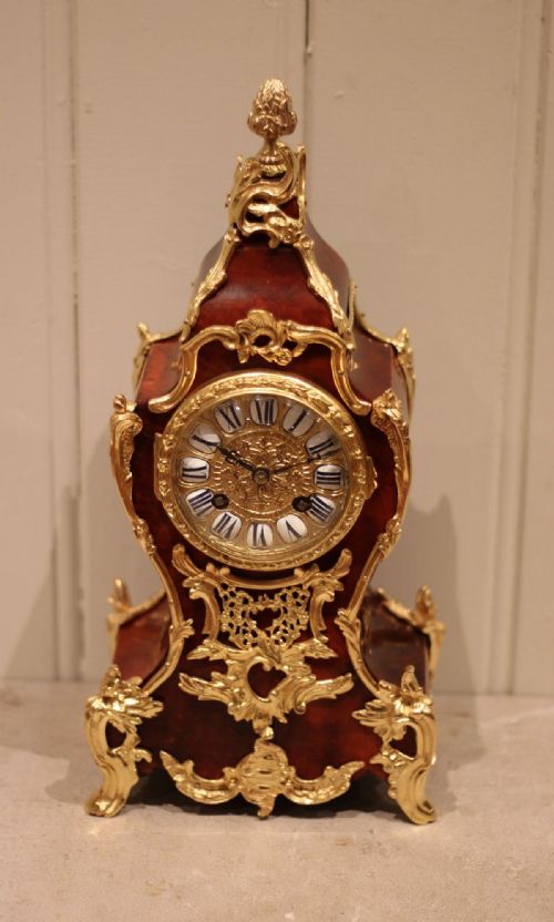 TORTOISESHELL WAISTED MANTEL CLOCK