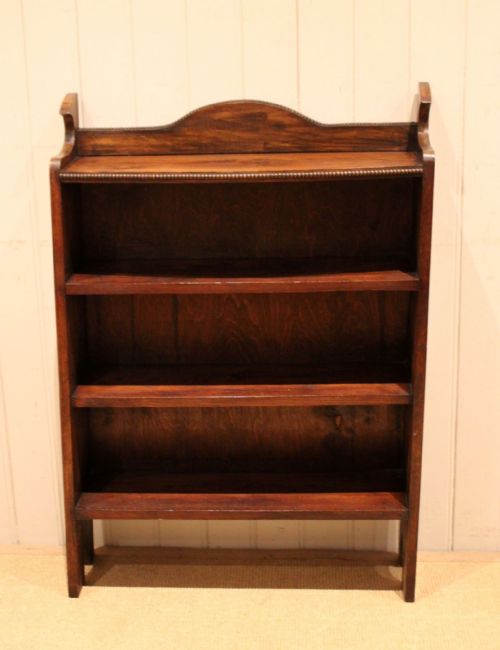 fig 1. Oak Beaded Edge Open Bookcase