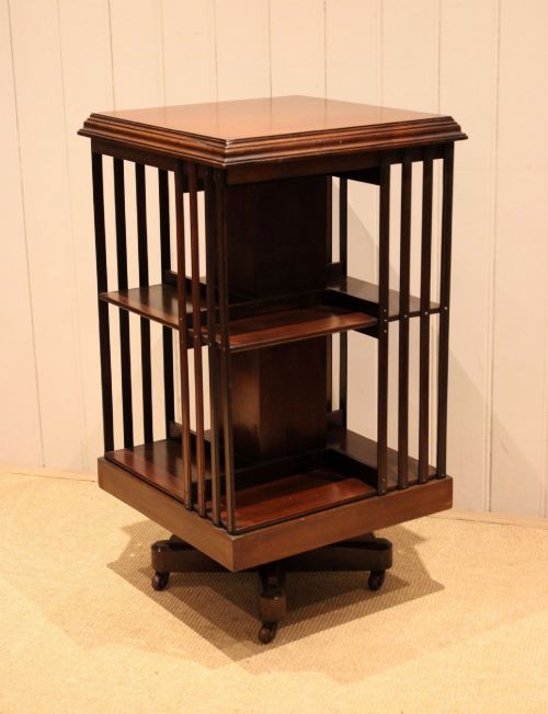 fig 1. Edwardian Mahogany Revolving Bookcase
