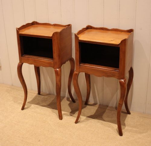 PAIR OF FRENCH CHERRY WOOD BEDSIDE CABINETS - ADDITIONAL PHOTO 3