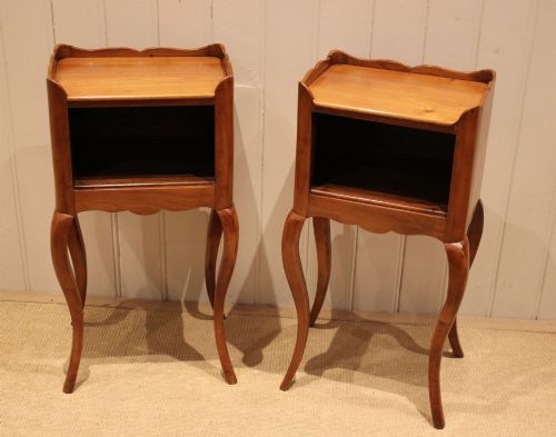 PAIR OF FRENCH CHERRY WOOD BEDSIDE CABINETS - ADDITIONAL PHOTO 7