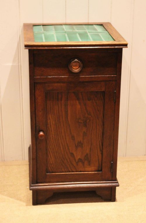 OAK ARTS CRAFTS TILE TOP CABINET - ADDITIONAL PHOTO 1