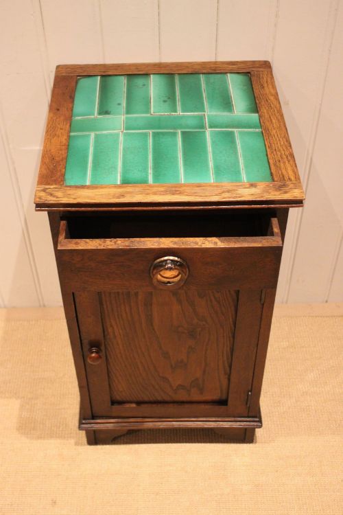 OAK ARTS CRAFTS TILE TOP CABINET - ADDITIONAL PHOTO 6