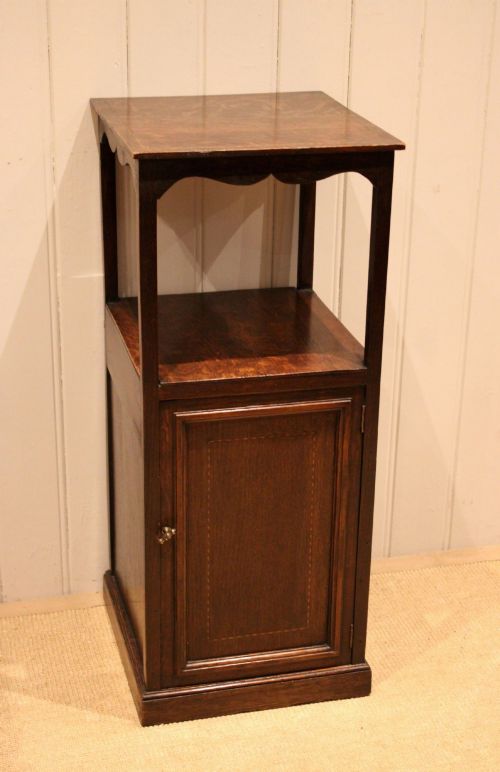 EDWARDIAN OAK BEDSIDE CABINET - ADDITIONAL PHOTO 2