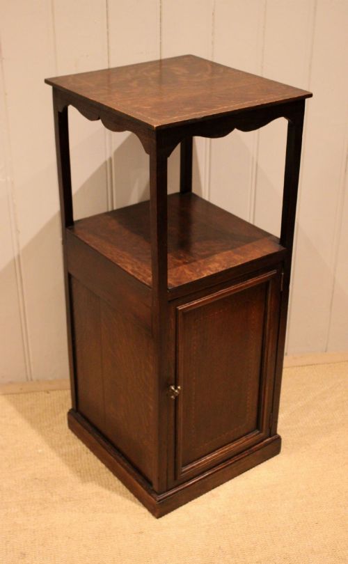 EDWARDIAN OAK BEDSIDE CABINET - ADDITIONAL PHOTO 4