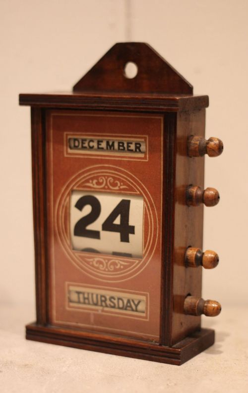 LATE 19TH CENTURY MAHOGANY DESK CALENDAR - ADDITIONAL PHOTO 4