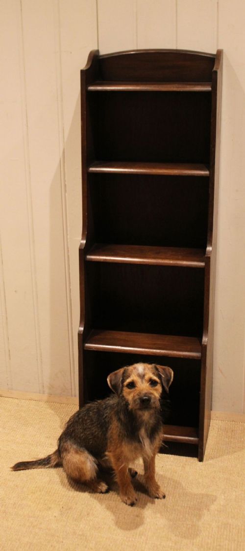 Walnut Open Graduated Bookcase View VIII