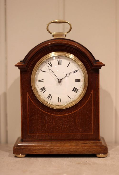 fig 1. Mahogany Arch Top Timepiece Mantel Clock
