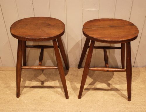 PAIR OF BEECH ELM STOOLS - ADDITIONAL PHOTO 3
