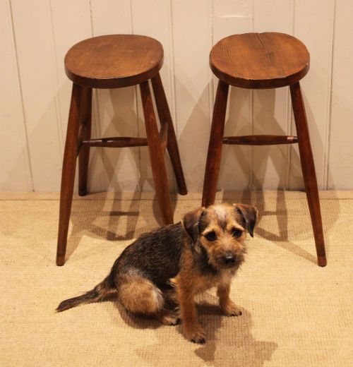 PAIR OF BEECH ELM STOOLS - ADDITIONAL PHOTO 4