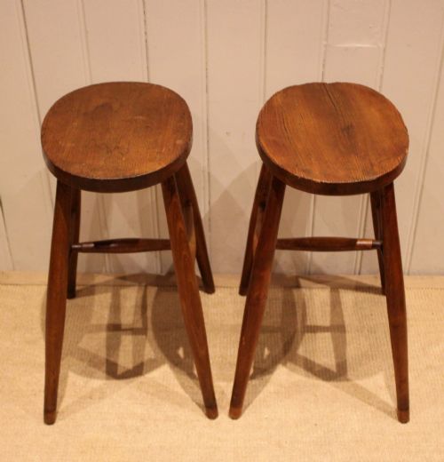 PAIR OF BEECH ELM STOOLS - ADDITIONAL PHOTO 5