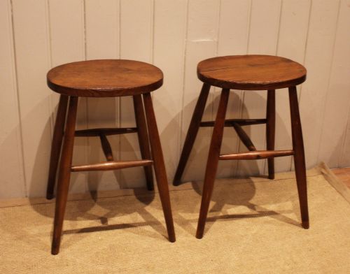 PAIR OF BEECH ELM STOOLS - ADDITIONAL PHOTO 6