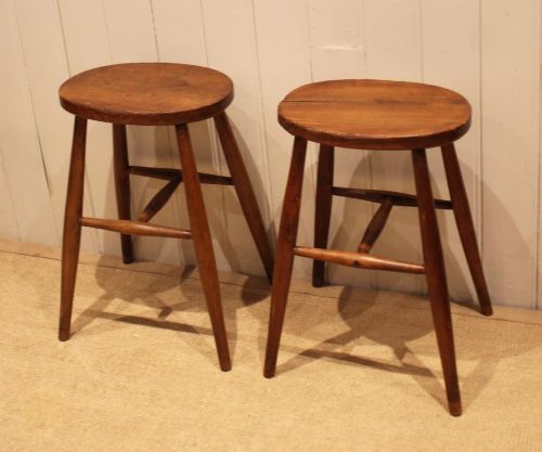 PAIR OF BEECH ELM STOOLS - ADDITIONAL PHOTO 8