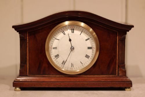 EDWARDIAN SOLID MAHOGANY TIMEPIECE MANTEL CLOCK