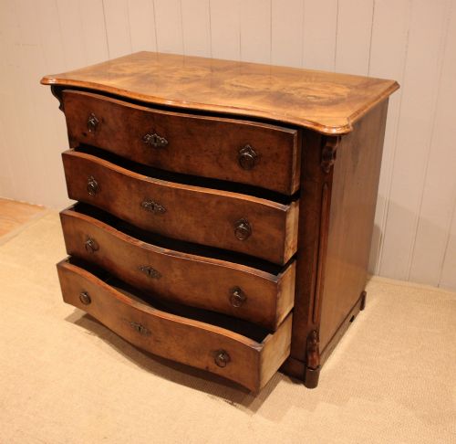 MID 19TH CENTURY BURR WALNUT CHEST OF DRAWERS - ADDITIONAL PHOTO 7