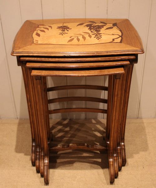 French Beech Galle Style Quartetto of Tables