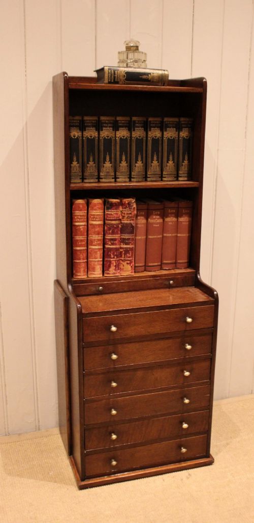 fig 1. Unusual Oak Cabinet Bookcase