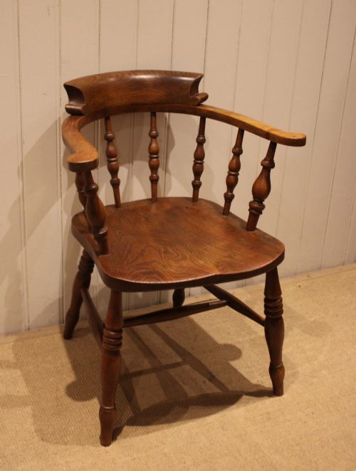LATE 19TH CENTURY SMOKERS BOW ARMCHAIR - ADDITIONAL PHOTO 3