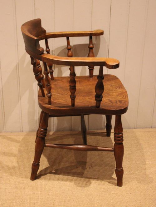 LATE 19TH CENTURY SMOKERS BOW ARMCHAIR - ADDITIONAL PHOTO 4