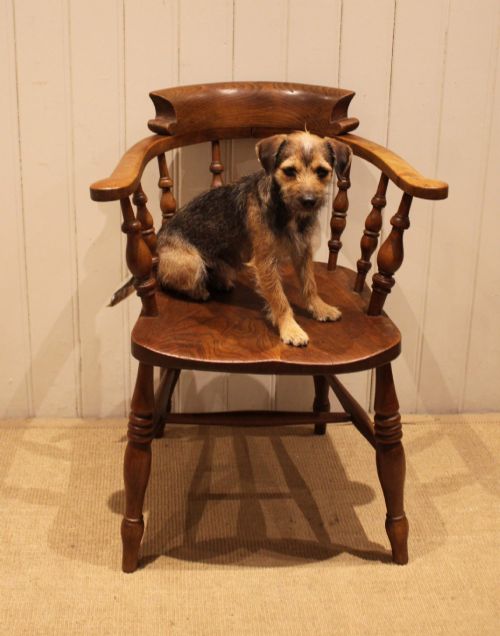 LATE 19TH CENTURY SMOKERS BOW ARMCHAIR - ADDITIONAL PHOTO 9
