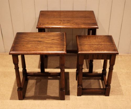 fig 1. Oak Nest Of Three Tables