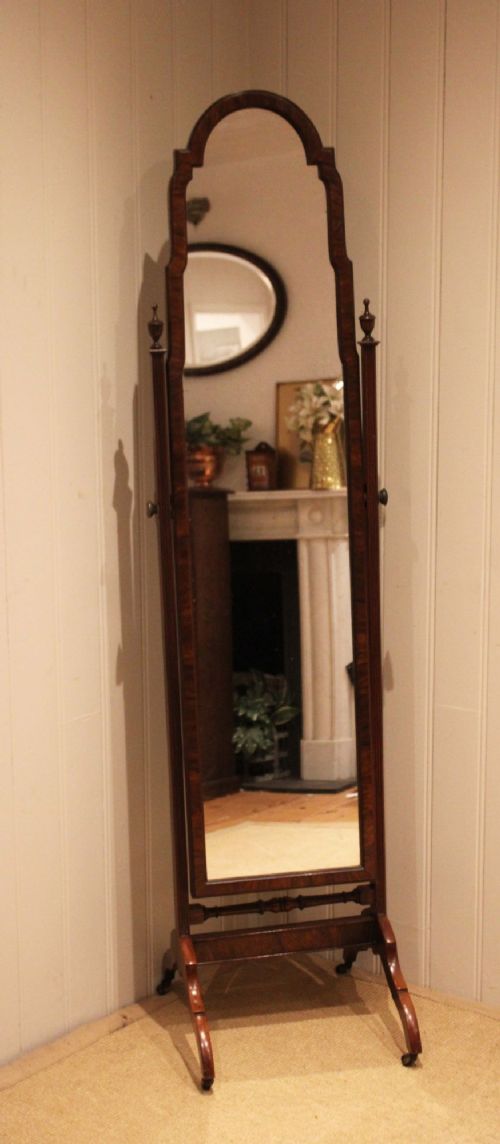 Walnut Cheval Mirror View VI