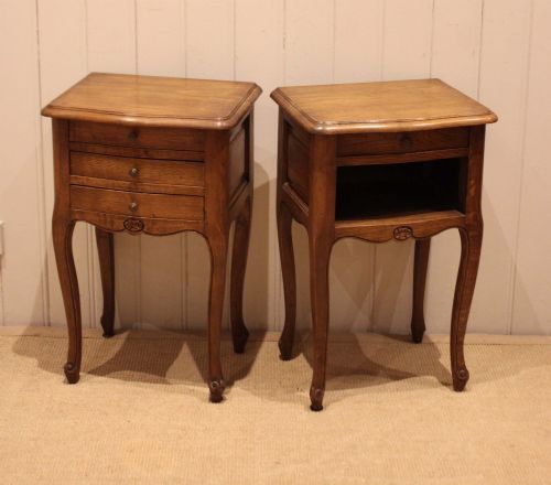 fig 1. Pair Of French Oak Bedside cabinets