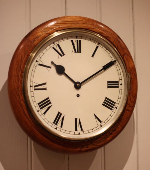 Early 20th Century Oak Dial Clock