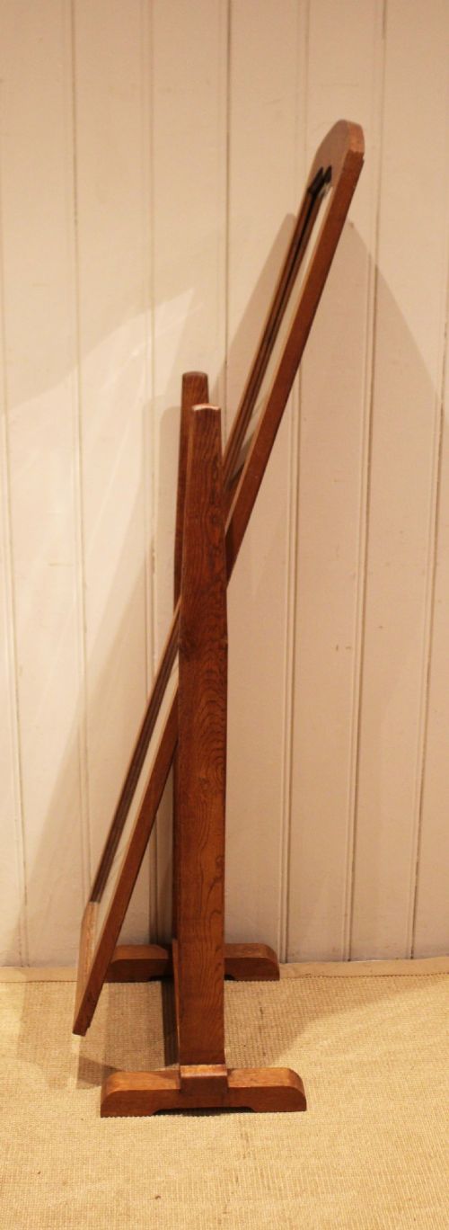 Arts & Crafts Solid Oak Cheval Mirror View VI