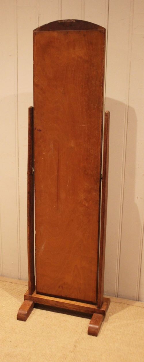 Arts & Crafts Solid Oak Cheval Mirror View XI