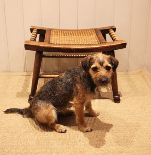 TURNED BEECH CANE SEAT STOOL - ADDITIONAL PHOTO 3