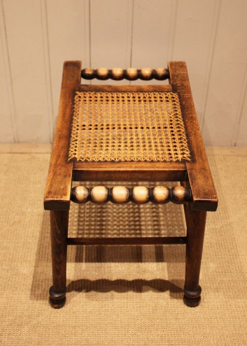 TURNED BEECH CANE SEAT STOOL - ADDITIONAL PHOTO 4