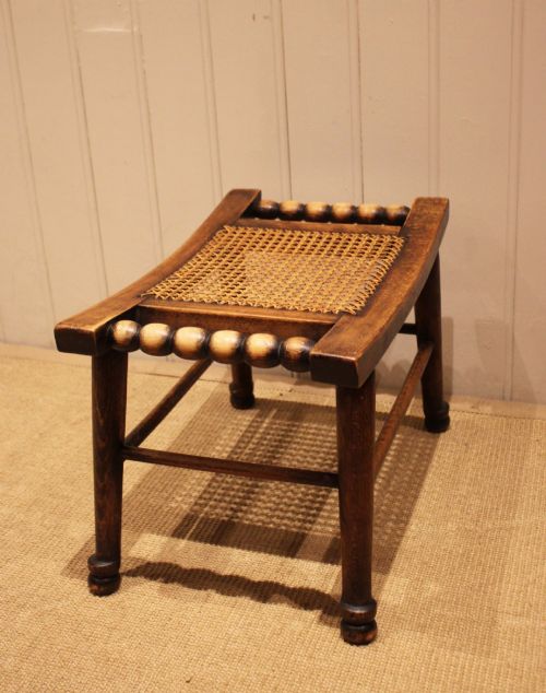 TURNED BEECH CANE SEAT STOOL - ADDITIONAL PHOTO 6