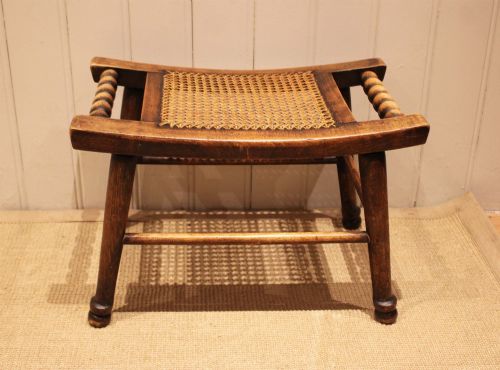 TURNED BEECH CANE SEAT STOOL - ADDITIONAL PHOTO 8